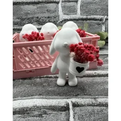 Hase mit Körbchen gefüllt mit Trockenblumen | Deko | Geschenk | Mitbringsel | Keracraft