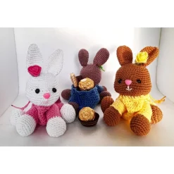 Hase zum Befüllen Zugbeutel Ostern Geschenkidee Kuscheltier Bunny Amigurumi Geschenkverpackung Gutschein Geldgeschenk