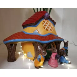 Hasen Haus aus Keramik zum Beleuchten