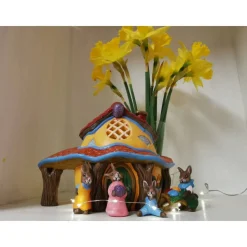 Hasen Haus aus Keramik zum Beleuchten