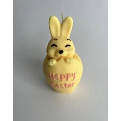 Hasen Kerze 10cm in Eierschale, schlüpfender Hase in Pastellfarben als Ostergeschenk