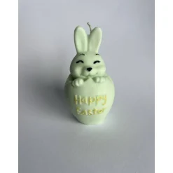Hasen Kerze 10cm in Eierschale, schlüpfender Hase in Pastellfarben als Ostergeschenk