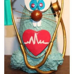 Hasenfigur Osterdeko KRANKENSCHWESTER handgefertigte Künstler-Figur Geschenk für Ärzte Krankenschwestern