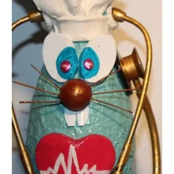 Hasenfigur Osterdeko KRANKENSCHWESTER handgefertigte Künstler-Figur Geschenk für Ärzte Krankenschwestern