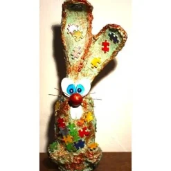 Hasenfigur PUZZLEHASE handgefertigte Künstler-Figur Geschenk für Puzzlefans Geldgeschenk zu Ostern Osterhase Osterdeko
