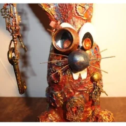 Hasenfigur Steampunk SCHLÜSSELMEISTER handgefertigte Künstler-Figur Osterdeko Geschenk für Steampunk-Fans Geldgesche