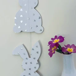 Hasengirlande Silber Herz