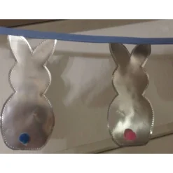 Hasen-Girlande, Wimpelkette, Osterhasen, Alu-Upcycling-Unikat