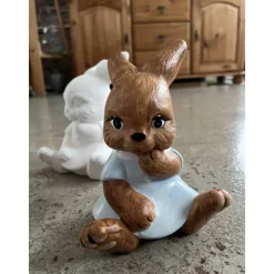 Hasenmädchen ca.18x13cm - Rohling oder Handbemalte wetterfeste Gießkeramik - Unikat