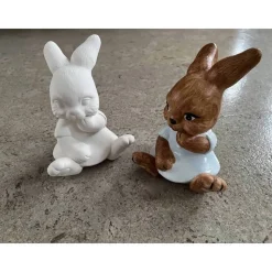 Hasenmädchen ca.18x13cm - Rohling oder Handbemalte wetterfeste Gießkeramik - Unikat