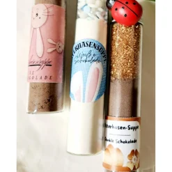 Hasensuppe, Schweizer Trinkschokoladen im Reagenzglas, Mitbringsel, Gastgeschenk, Ostern, Geschenk, Mitgebsel, Give away