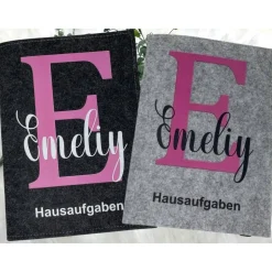 Hausaufgabenheft Hülle Filz Buchstabe Pink Grundschule Schulheft Schutzhülle Umschlag Geschenkidee Einschulung