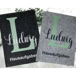 Hausaufgabenheft Hülle Filz Buchstabe Mint Grundschule Schulheft Schutzhülle Umschlag Geschenkidee Einschulung