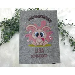 Hausaufgabenheft Hülle Filz Lustiger Hase Grundschule Schulheft Schutzhülle Umschlag Geschenkidee Ei