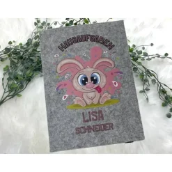 Hausaufgabenheft Hülle Filz Lustiger Hase Grundschule Schulheft Schutzhülle Umschlag Geschenkidee Ei