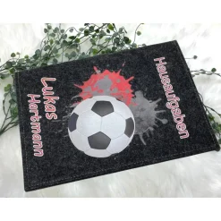 Hausaufgabenheft Hülle Filz Fußball Rot Grundschule Schulheft Schutzhülle Umschlag Geschenkidee Einschu