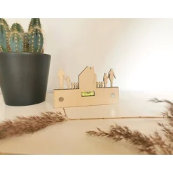 Haussegen als Magnet | Wasserwaage aus Holz | Kühlschrankmagnet | Richtfest | Hochzeitsgeschenk | Einzugsgeschenk