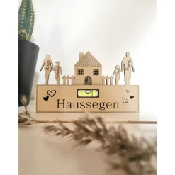 Haussegen als Magnet | Wasserwaage aus Holz | Kühlschrankmagnet | Richtfest | Hochzeitsgeschenk | Einzugsgeschenk