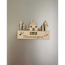 Haussegen als Magnet | Wasserwaage aus Holz | Kühlschrankmagnet | Richtfest | Hochzeitsgeschenk | Einzugsgeschenk
