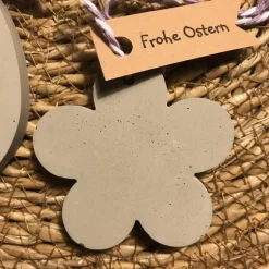 Hübsche Anhänger aus Beton, Motive für Ostern, grau, 6er Set