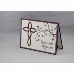 Hübsche Glückwunschkarte zur Konfirmation "Schnörkel"