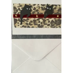 Hübsche Karte mit Katzenmotiv, Handarbeit mit Umschlag