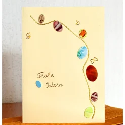 Hübsche Osterkarte als Unikat mit Encaustic-Malerei