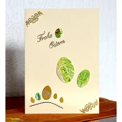 Hübsche Osterkarte als Unikat mit Encaustic-Malerei