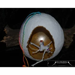 Hübsches großes Osterei mit Figur – ca. 18 cm