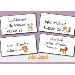 Heftaufkleber für die Schule mit Namen 24 Stk. - für Weltraumfreunde | personalisiert