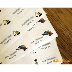 Heftaufkleber für die Schule mit Namen 24 Stk. - für Weltraumfreunde | personalisiert