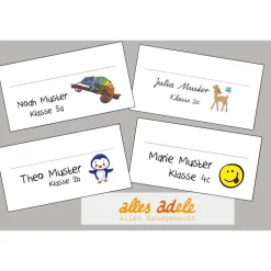 Heftaufkleber für die Schule mit Namen 24 Stk. - Löwe | personalisiert