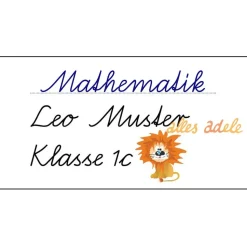 Heftaufkleber für die Schule mit Namen 24 Stk. - Löwe | personalisiert