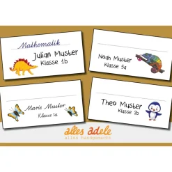 Heftaufkleber für die Schule mit Namen 24 Stk. - Löwe | personalisiert