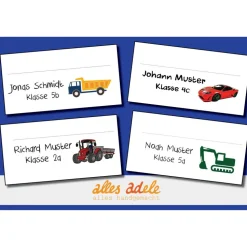 Heftaufkleber für die Schule mit Namen 24 Stk. - kleine Elfe/Fee | personalisiert