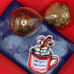 Heiße Schokolade Geschenketikett Vinylsticker | beschriftbarer Weihnachtsaufkleber X-Mas