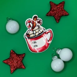 Heiße Schokolade Geschenketikett Vinylsticker | beschriftbarer Weihnachtsaufkleber X-Mas