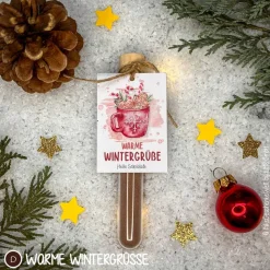 Heiße Schokolade im Reagenzglas aus echter Schweizer Schokolade, Weihnachtsgeschenk, Wichtelgeschenk