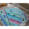 hellblaues Tischset Patchwork Quilt , Platzset Streifen