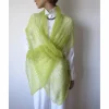 hellgrüne Mohair Stola für Hochzeit, gestrickter Sommer-Schal Frauen, leichtes Schultertuch, Geburtstagsgeschenk für sie