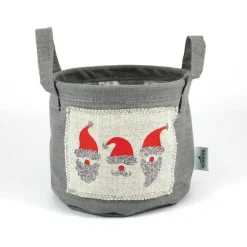 Henkeltopf **3 Wichtel* von ZWEIFARBIG Leinen Weihnachten Übertopf Weihnachtsdeko Wichtel Dekotopf