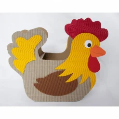 Henne Osternest, Huhn als Osterkörbchen oder Osterdeko, Frühlingsdekoration aus Wellpappe, originelles Osternest