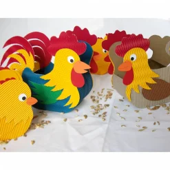 Henne Osternest, Huhn als Osterkörbchen oder Osterdeko, Frühlingsdekoration aus Wellpappe, originelles Osternest