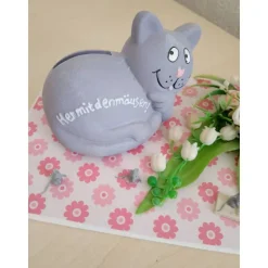 Her mit den Mäusen – Spardose Geldgeschenk Katze als Unikat für jeden Anlass, 13 x 18 cm
