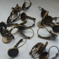 Herbstblatt mit Herz Ohrringe Ring Cabochonschmuck verschiedene Fassungen