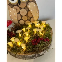 Herbstdeko Herbstgesteck Ledpilze Eule