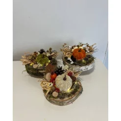 Herbstdeko Herbstgesteck Kürbis Led