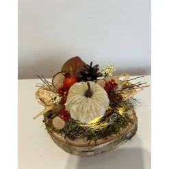 Herbstdeko Herbstgesteck Kürbis Led