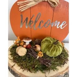 Herbstdeko Herbstgesteck Kürbis