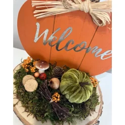 Herbstdeko Herbstgesteck Kürbis
